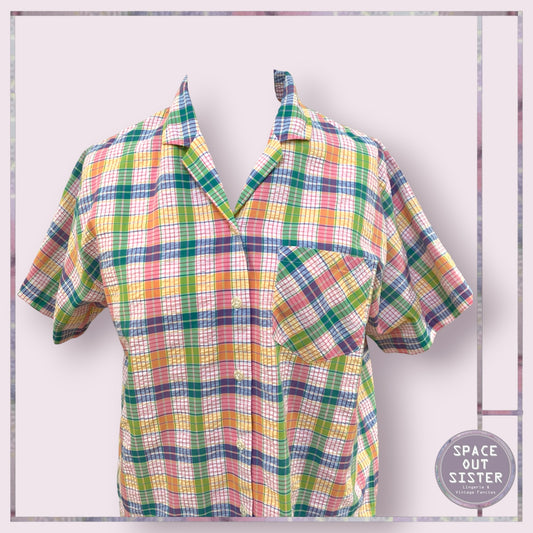 Vintage Triumph Plaid Nightshirt Bust 44”