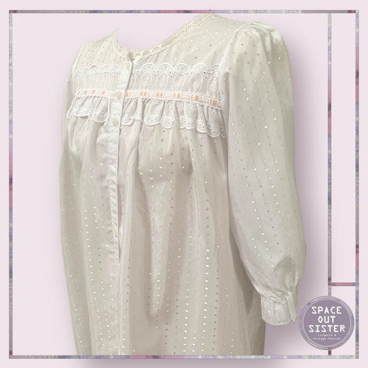 Vintage Speckled White Nightdress