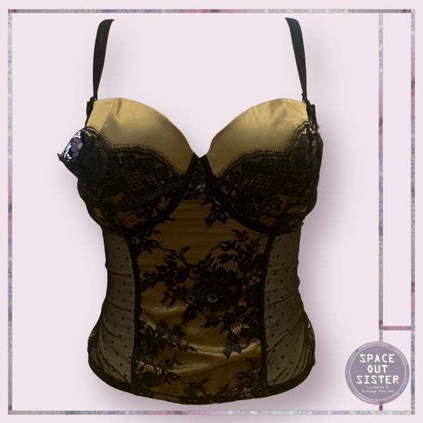 Vintage Caramel & Black Bustier