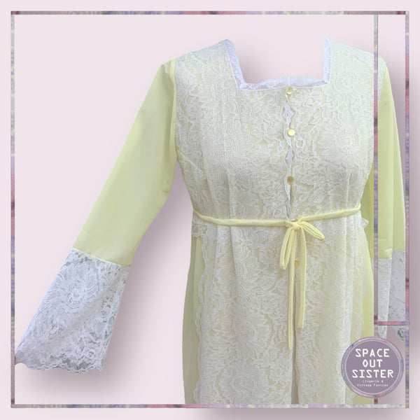 Vintage Lemon & Lace Robe