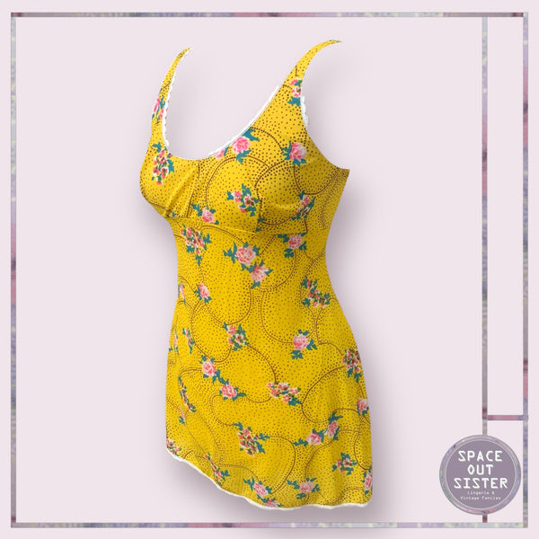 Vintage Yellow Print Slip