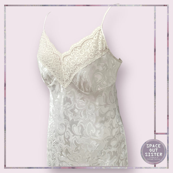 Vintage Embossed Satin Slip Dress