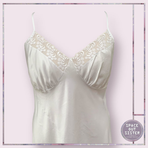 Vintage Snowdrop White Slip Dress