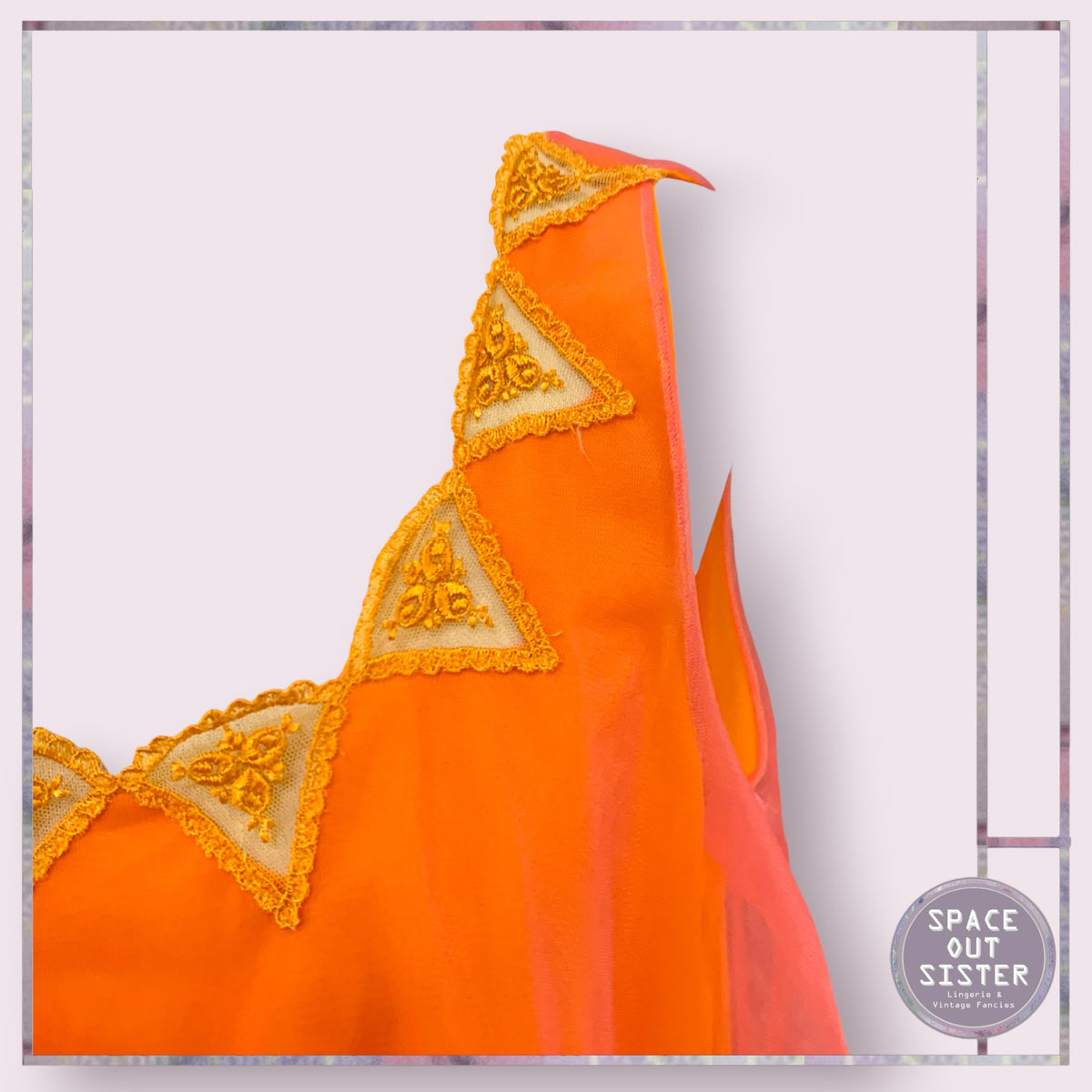 Vintage Neon Orange & Pink Babydoll Bust 36”