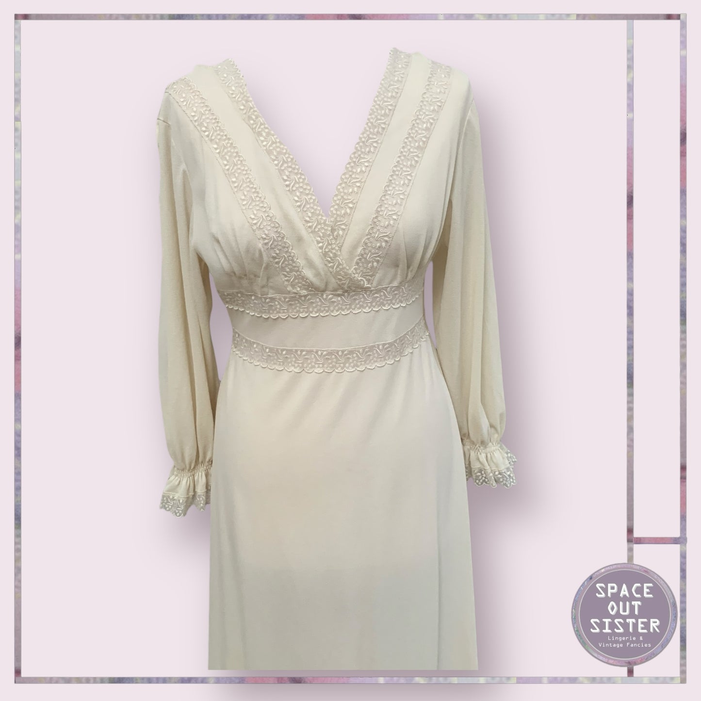 Vintage Circa 1970s Italian Caramel Nightdress