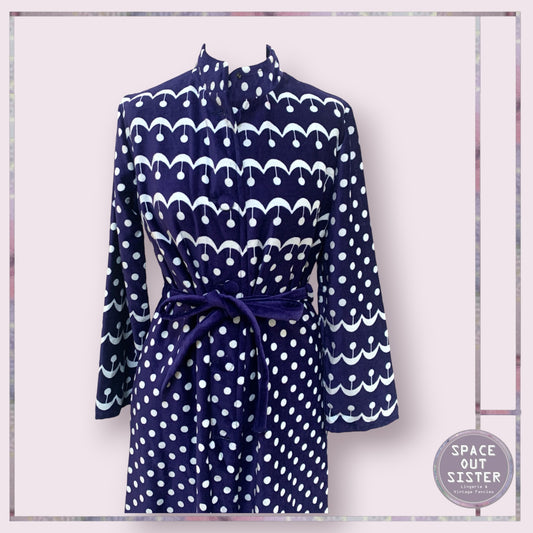 Vintage Cotton Navy & White Robe