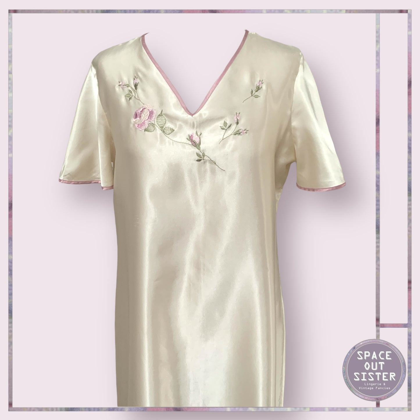 Vintage Satin Floral Nightdress