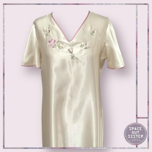 Vintage Satin Floral Nightdress