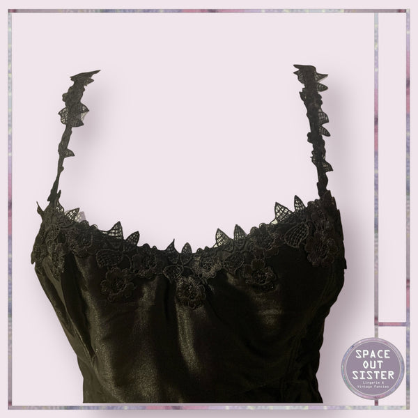 Vintage Black Satin Bustier