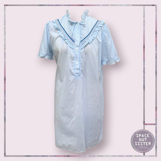 Vintage Ruffle Stripes Nightdress