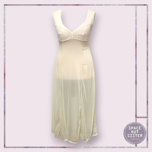 Vintage Buttercream Full Length Nightdress