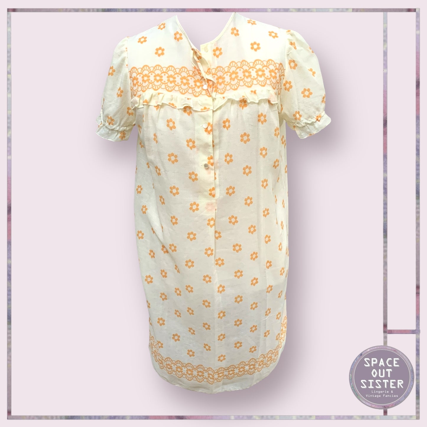 Vintage Orange Bloom Nightdress