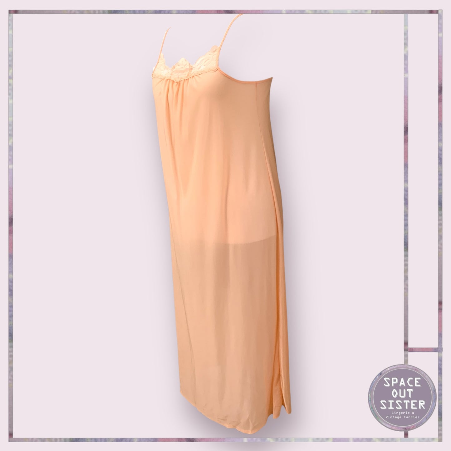 Vintage Peach Full Length Nightdress