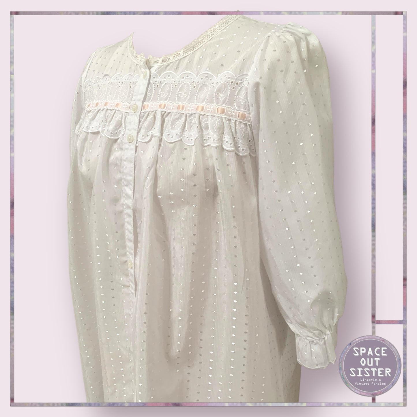 Vintage Speckled White Nightdress