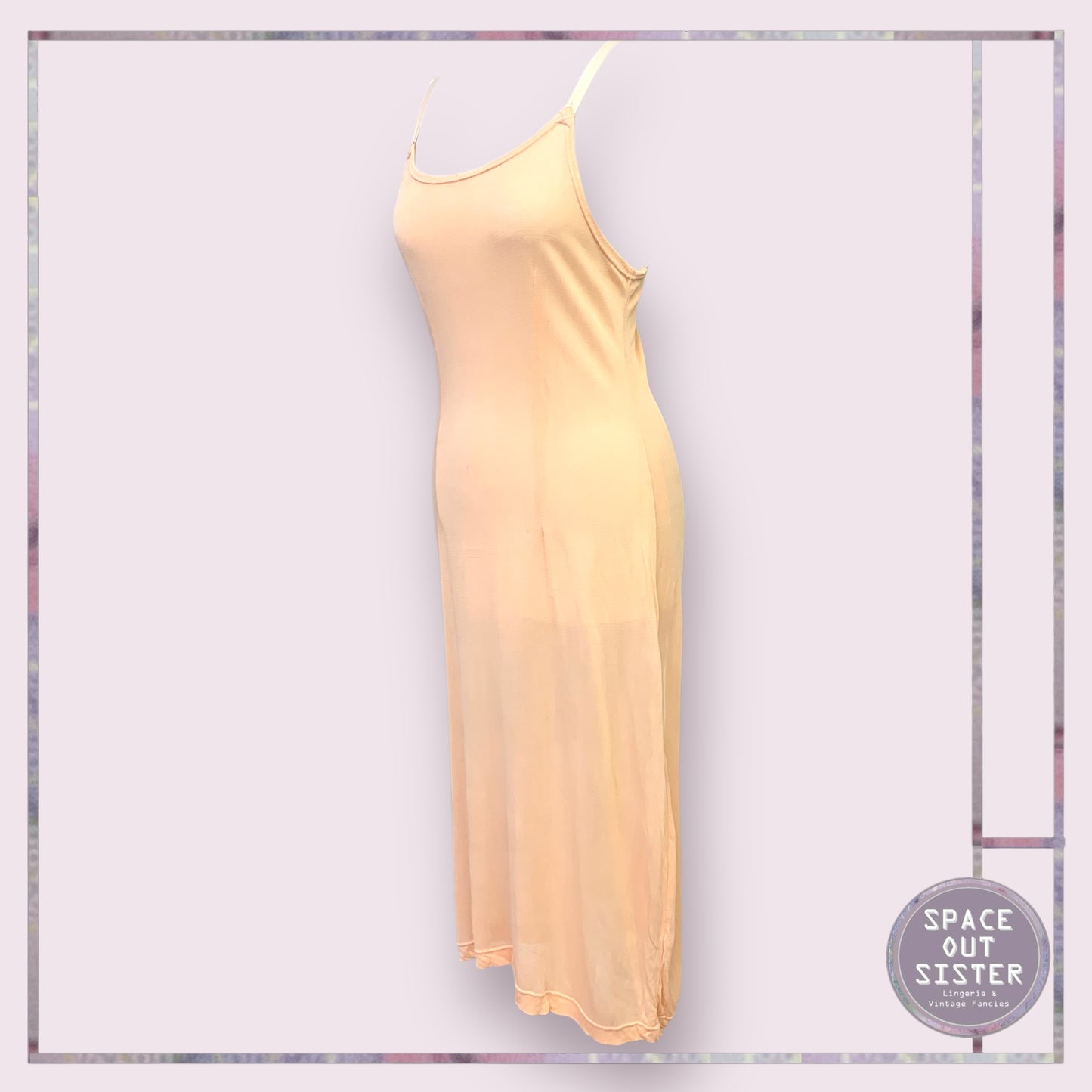 Vintage Tricot Peach Pink Slip
