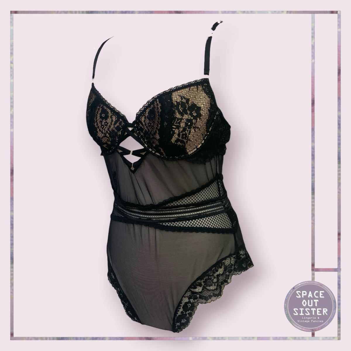 Vintage Champagne & Black Bodysuit