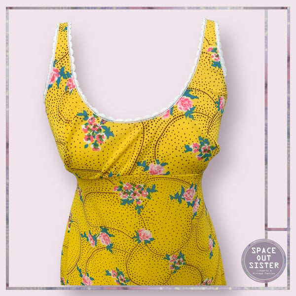 Vintage Yellow Print Slip