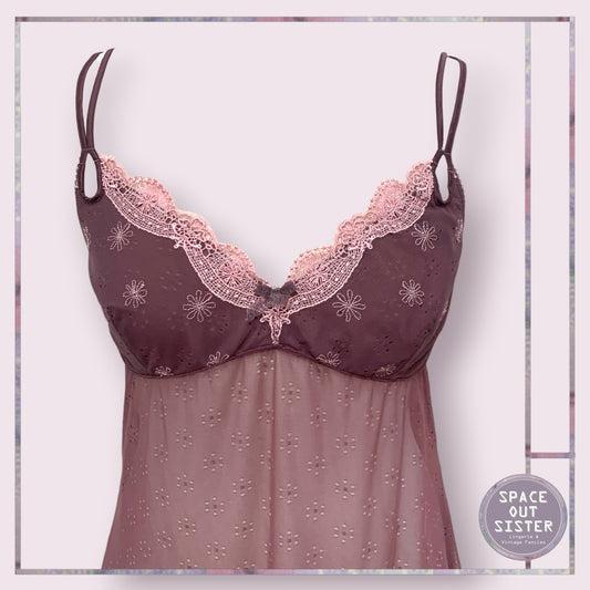 Mauve Short Sheer Nightdress