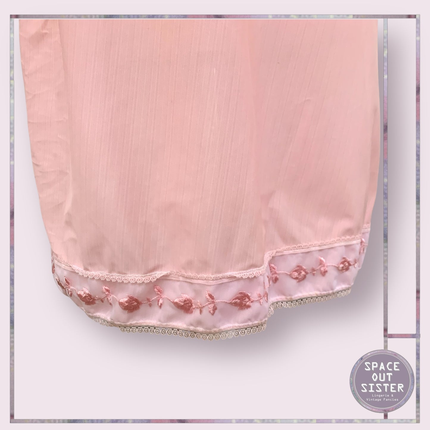 Vintage Embroidered Pink Slip