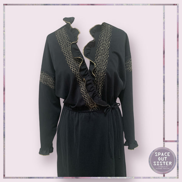 Vintage Gold Smocked Robe