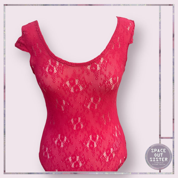 Soft Lace Cerise Bodysuit