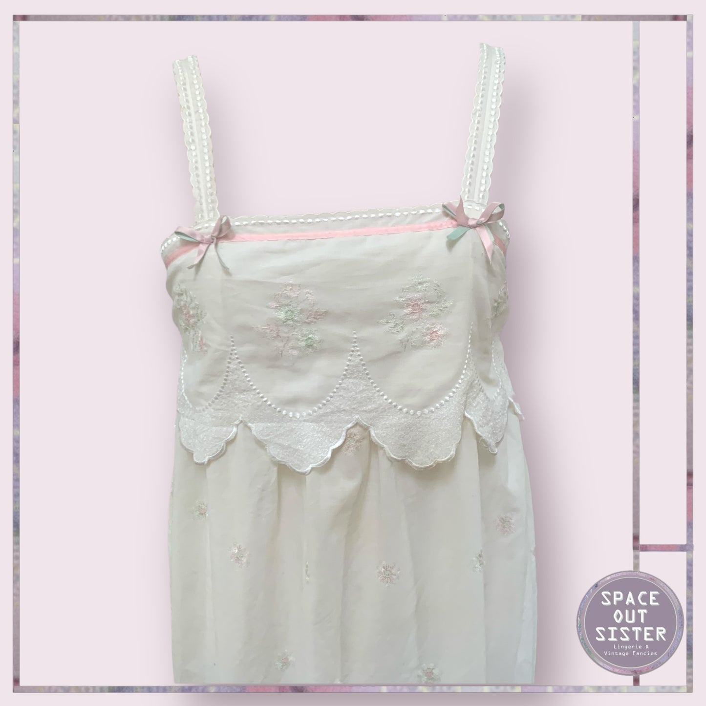 Vintage Cotton Pink Floral Nightdress