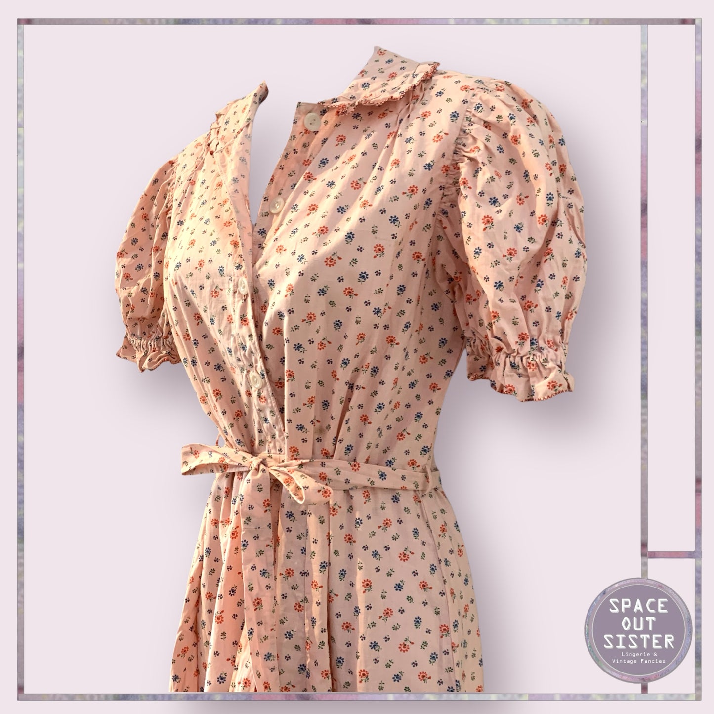 Vintage Cotton Pink Floral Nightdress