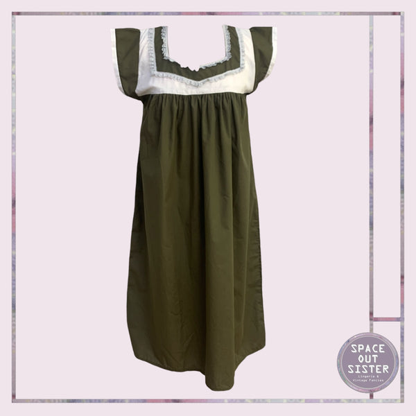 Vintage Olive Cotton Nightdress