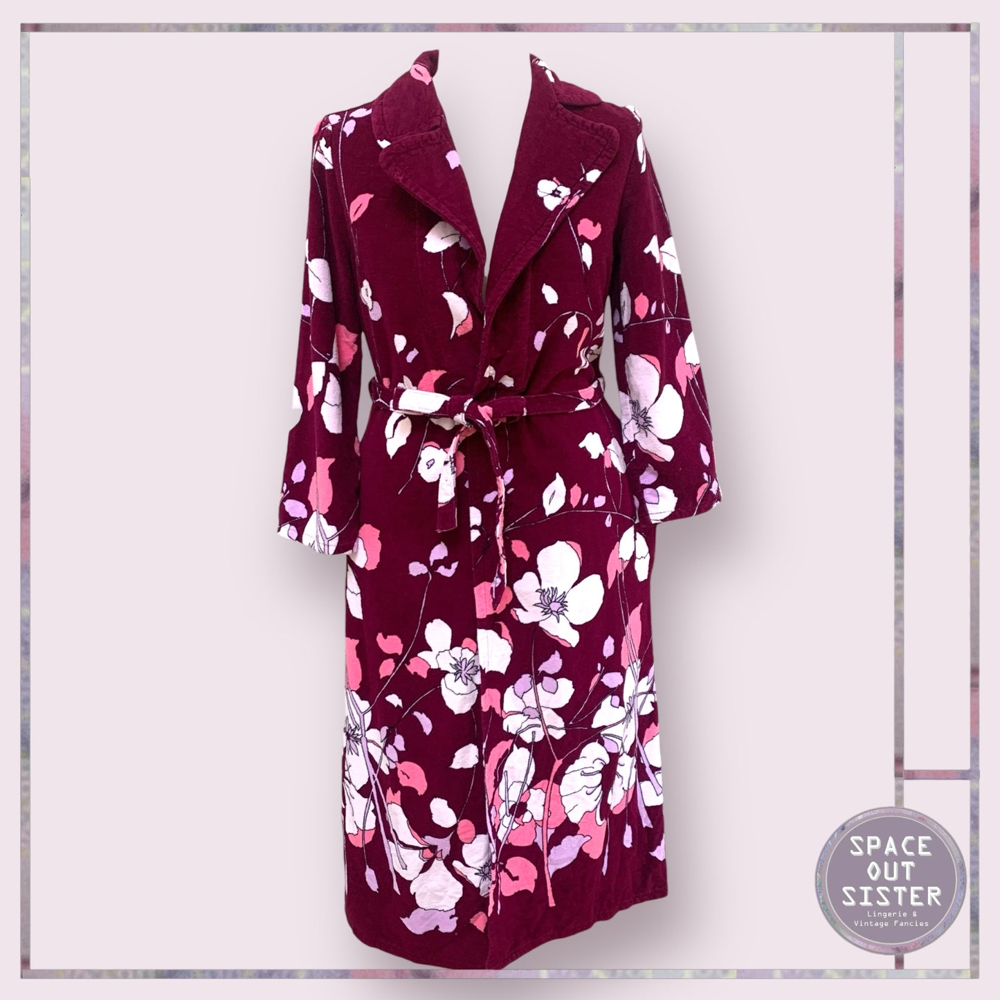 Vintage Modell Cerise Floral Robe