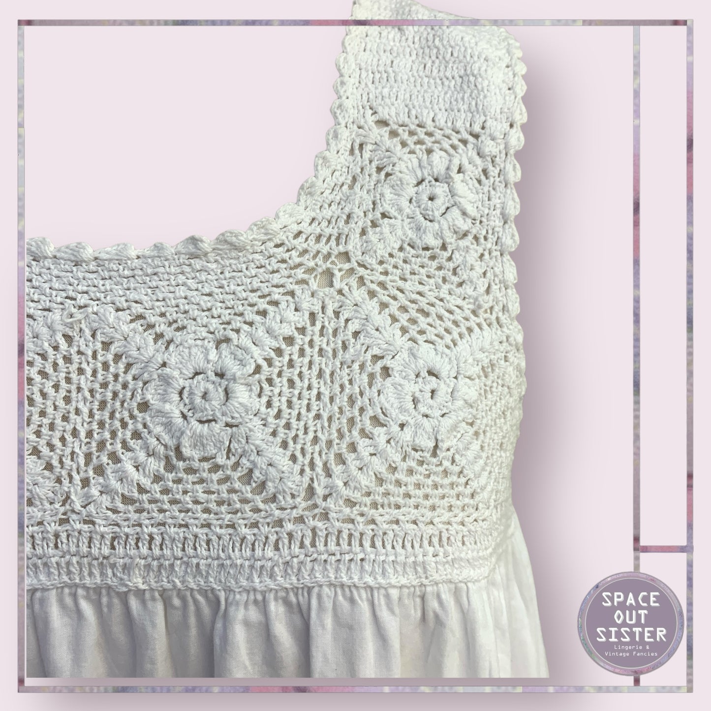 Vintage Crochet Cotton Nightdress