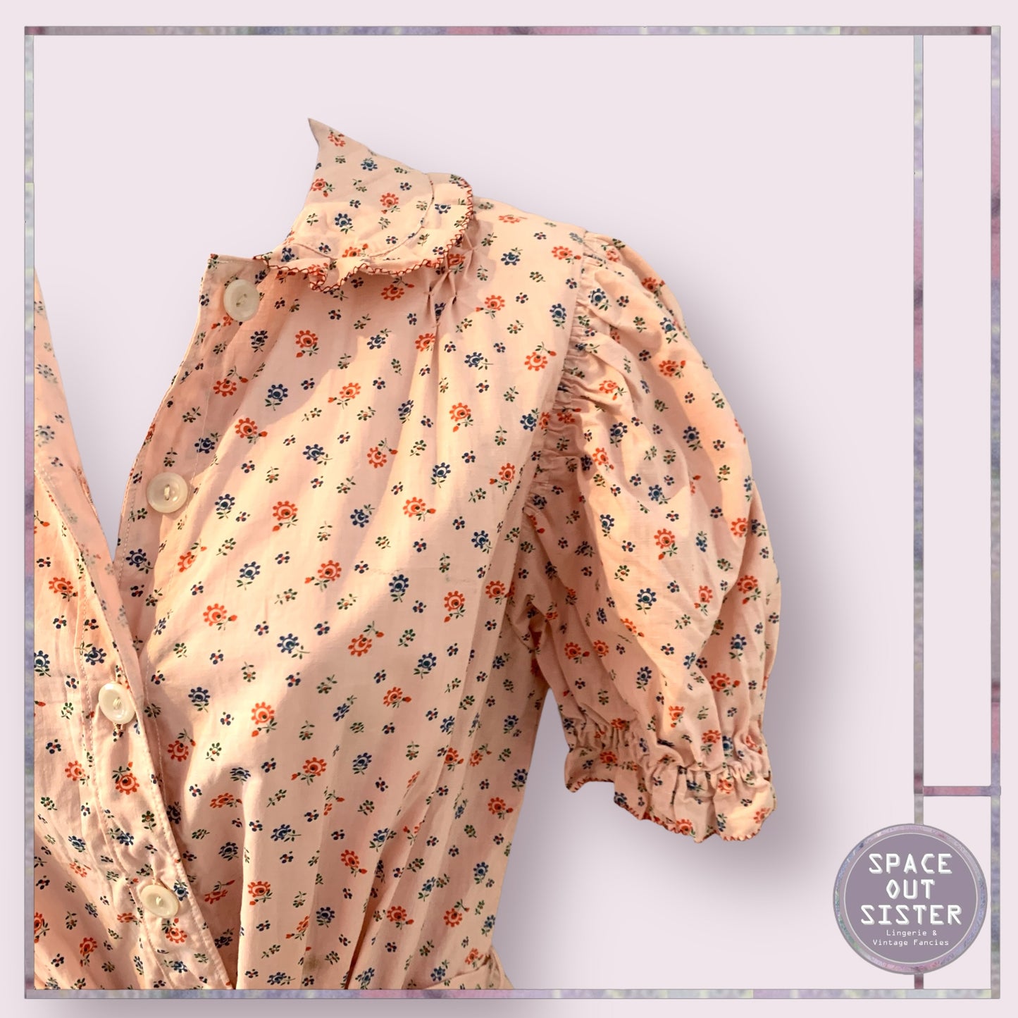 Vintage Cotton Pink Floral Nightdress