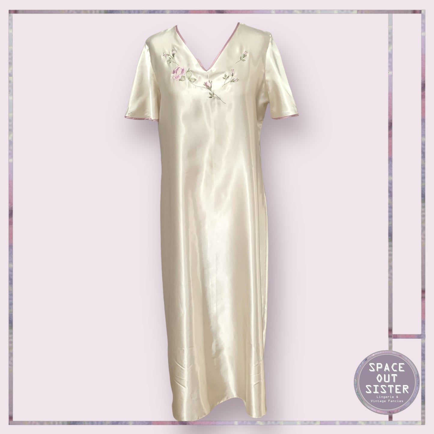 Vintage Satin Floral Nightdress