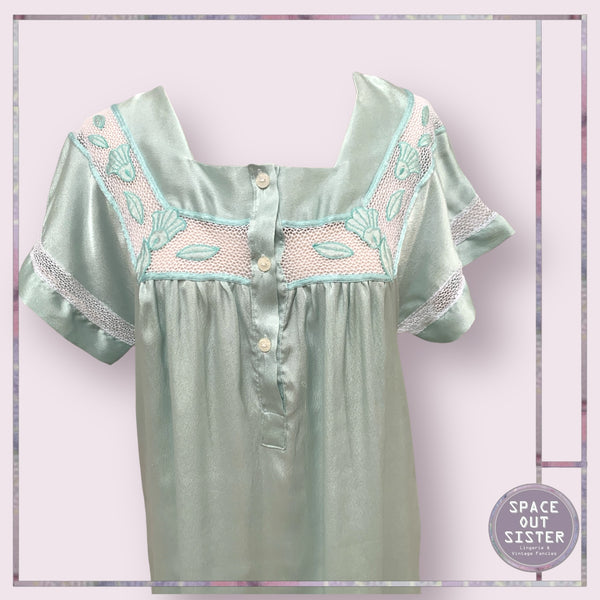 Vintage Satin Sea Foam Green Nightdress