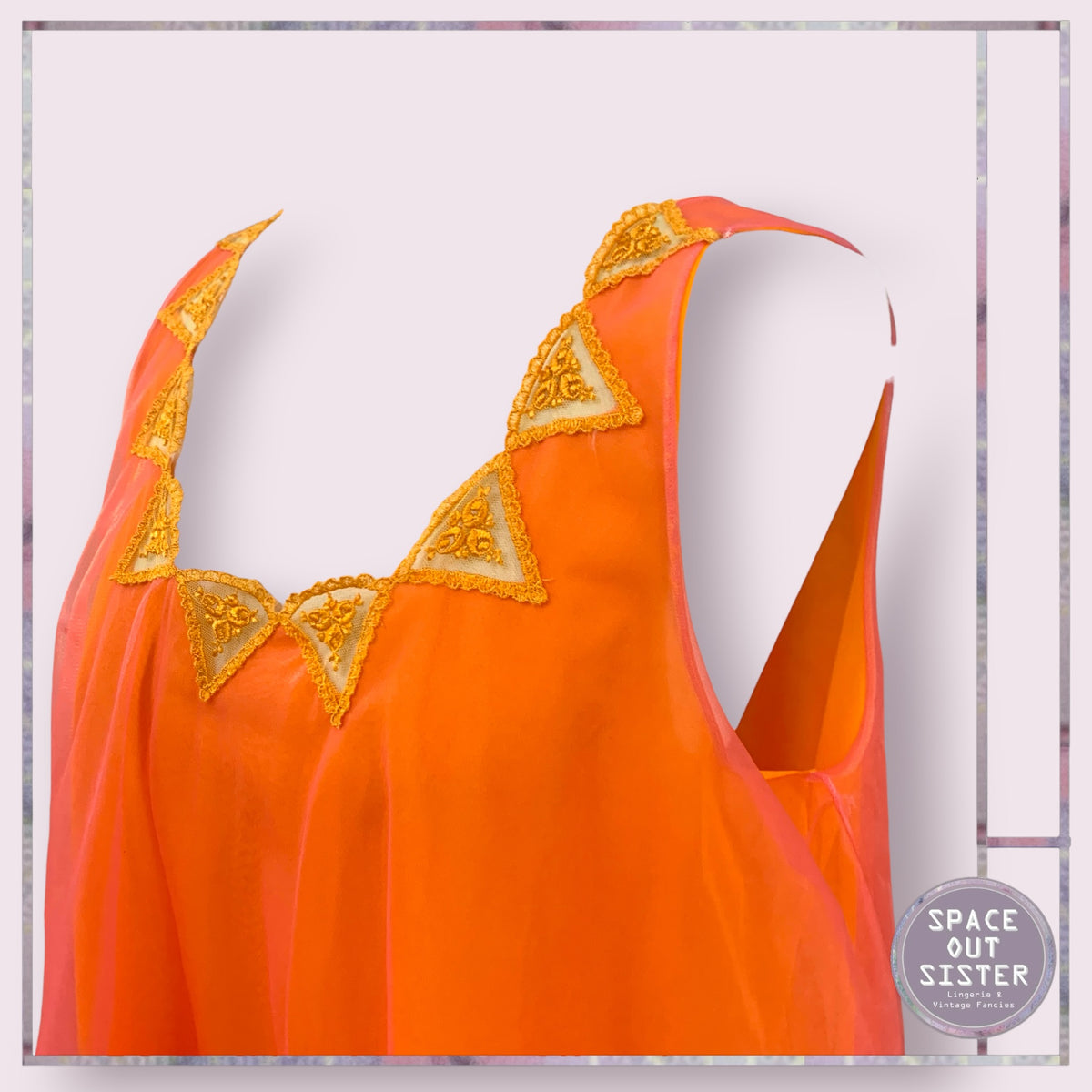 Vintage Neon Orange & Pink Babydoll Bust 36”