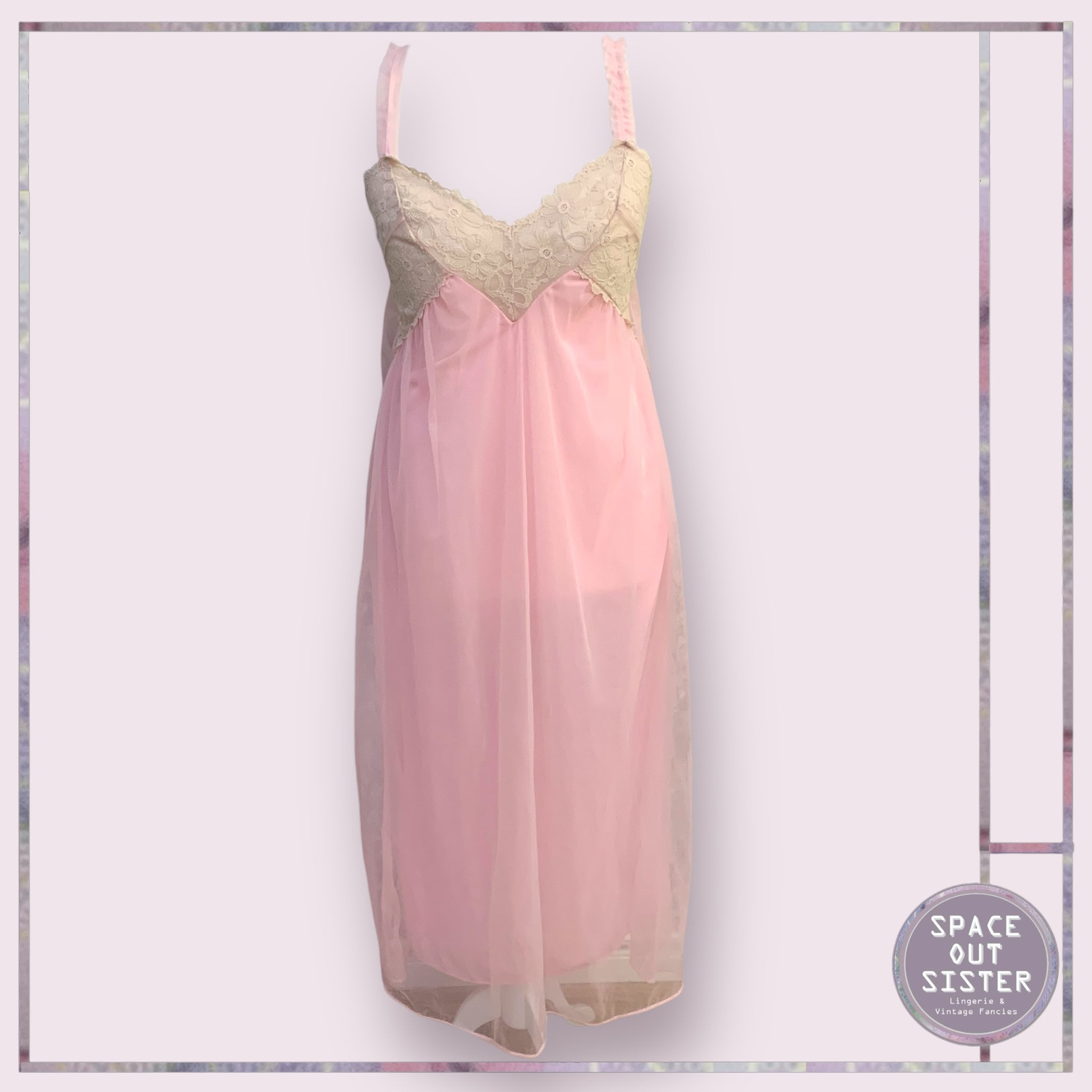 Vintage Champagne Lace Nightdress