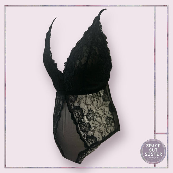 Vintage Black Lace Bodysuit