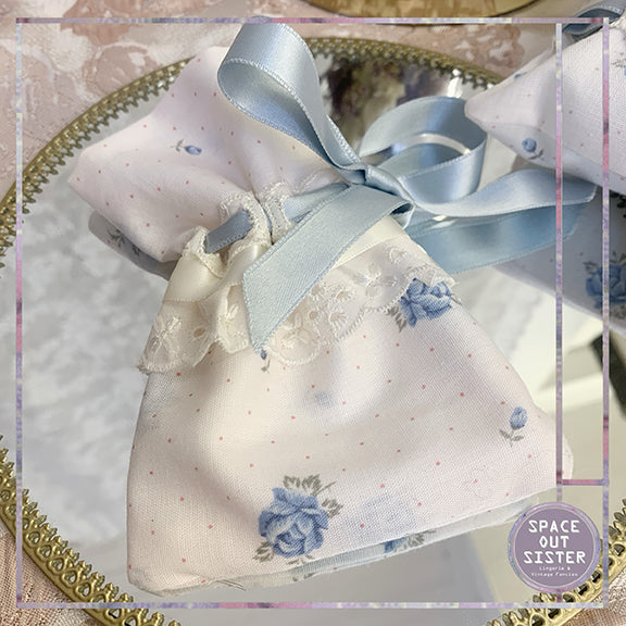 Handmade Lavender Pocket & Scrunchie Blue Rose