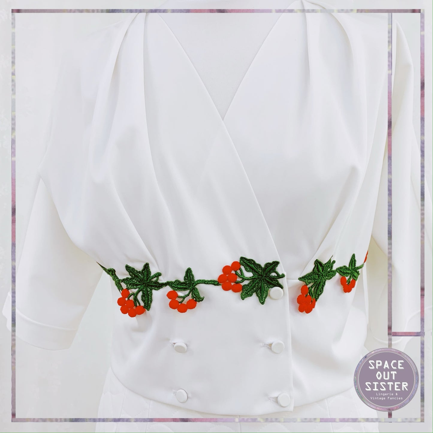 1950s Quilted Cherry Two Piece